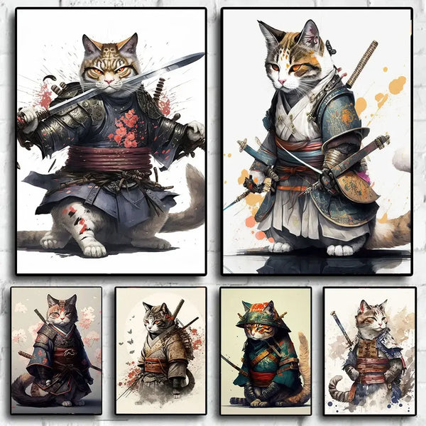 Tableau Samouraï Chat 