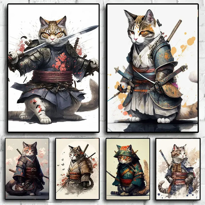 Tableau Samouraï Chat 