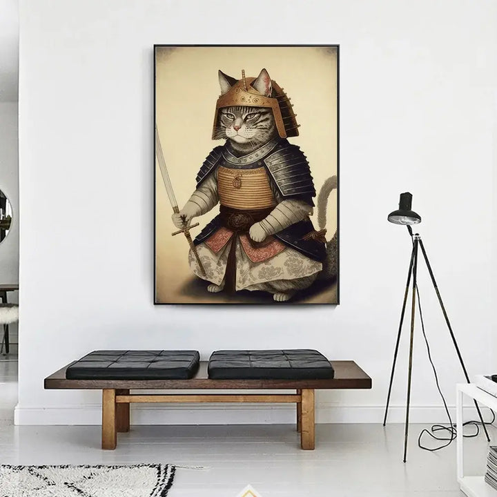 Tableau Samouraï chat 