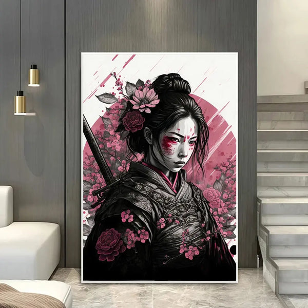 Tableau Samouraï geisha